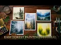 How to Paint 5 EASY Watercolor Forests Step-by-Step