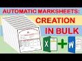 Automatic Marksheets creation Create automatic marksheet in MS-Word using Excel
