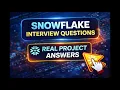 Snowflake Interview Questions Real-World Answers for Data Engineers