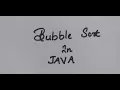 BUBBLE SORT IN JAVA ICSE COMPUTER