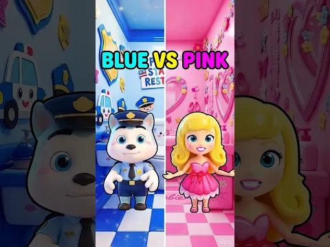 Pink vs Blue Bathroom! ππ Police vs Barbie β Who Makes It Better? π½β¨ #shorts