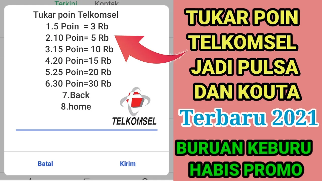 Cara Tukar Poin Telkomsel Jadi Pulsa Dan Kuota.. 