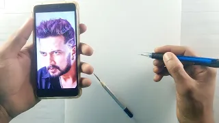 south actor kiccha sudeep drawing step by step outline tutorial