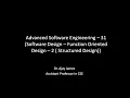 Advanced Software Engineering - 31 Software Design
