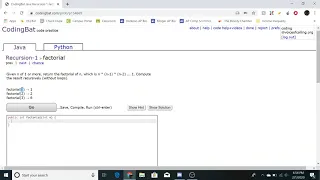 Recursion-1 factorial Java Tutorial Codingbat com
