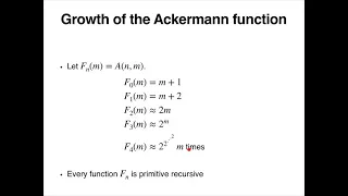 Math 557 The Ackermann function