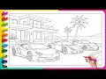 BILLIONAIRE LUXURY MANSION Coloring Pages SATISFYING Marker Coloring Process