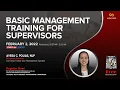 Basic Management Training for Supervisors Free LIVE Webinar