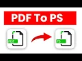 Convert PDF to PS Free Online PDF to PostScript Converter Tutorial