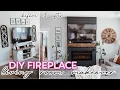 DIY FAUX FIREPLACE LIVING ROOM MAKEOVER shiplap fireplace mantle