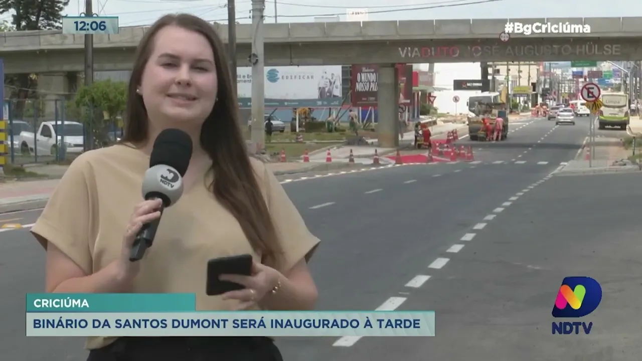 Binário da Santos Dumont será inaugurado durante a programação de aniversário de Criciúma