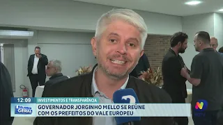 Governador Jorginho Mello se reúne com os prefeitos do Vale Europeu