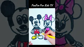 How to Draw Mickey and Minnie Mouse Coloring Page Drawing for Kids