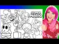 Coloring Super Mario Bros Characters Coloring Pages Mario Luigi Princess Peach Toad Shy Guy