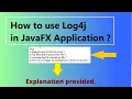 How to use Log4j in JavaFX Application