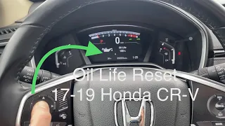 2018 Honda CRV Oil Life Reset 17 18 19 How To