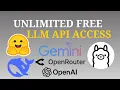 Unlimited Local AI free LLM API Access Ollama HuggingFace Gemini OpenRouter
