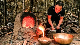 From Raw Metal to Bronze Bowls Primitive Casting by Hand Start to Finish