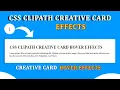 CSS Clip-Path Creative Hover Card Effects Using HTML And CSS Clip-Path Learn Clip-Path - path