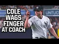 Gerrit Cole throws over batter s head then wags his finger a breakdown