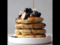 Thick and Fluffy Flourless Blueberry Smoothie Pancakes Vegan Gluten Free Sugar Free