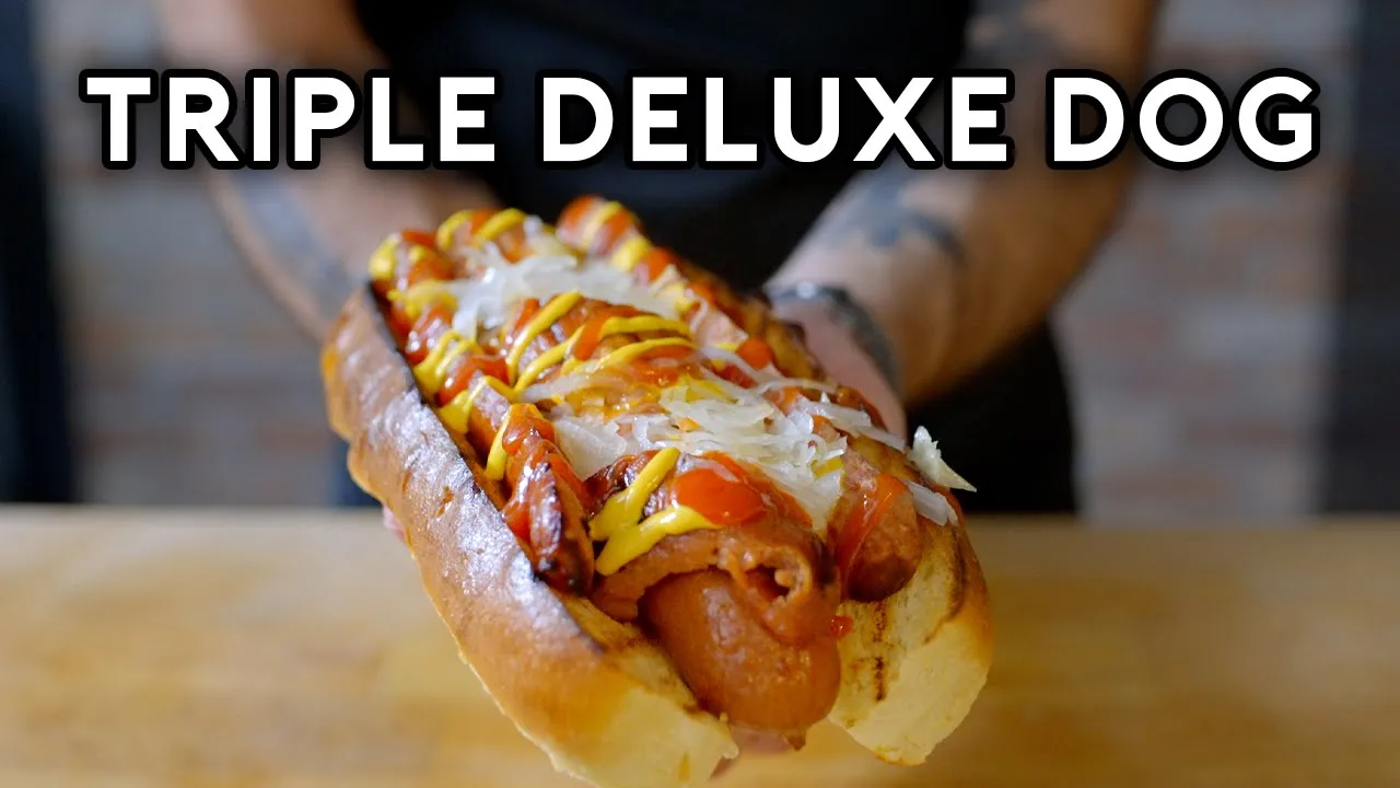 The Triple Deluxe Dog from Hot Dog Detective: Crown of Condiments   Binging with Babish
