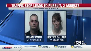 Traffic stop leads to pursuit 2 arrests in Christian County
