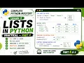 Lists in Python Practical Part 4 Looping Through Lists Nested Lists Lesson 22 Python