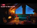 Cozy Snow Cabin \u0026 Relaxing Fireplace Sounds | Deep Sleep Aid \u0026 Quiet Space