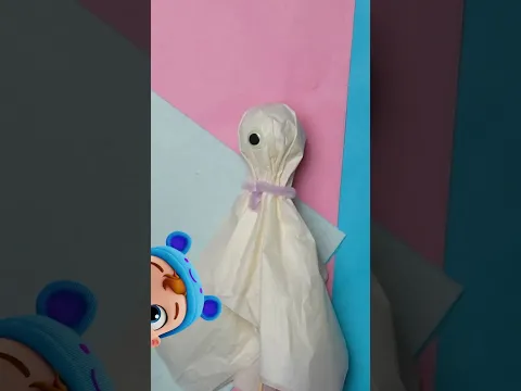 Halloween Ghost DIY Craft Time With Baby John!  #littleangel #shorts #learningvideos