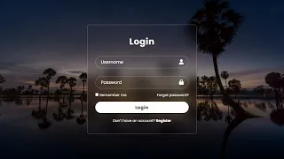 Transparent Login Form Using HTML and CSS Tutorial Free Source Code
