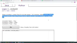 Logic-1 in1to10 Python Tutorial codingbat com