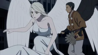 an angel eloped with a crow tengu triggering a war between the two clans