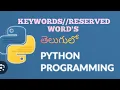 What are words in in python lasya tech