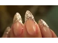 French Almond Glitter - Traditional French Acrylic Nail Technique