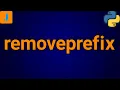 Python String Remove Prefix