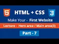 Part-7 HTML CSS Full Website with Hero area 3 how to make full website in html5 css3