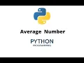 Find Average Number of a list in pyton Python Program