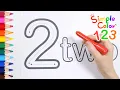 Learn Numbers for toddlers kids Learn number 2 by coloring counting and filling in the blanks
