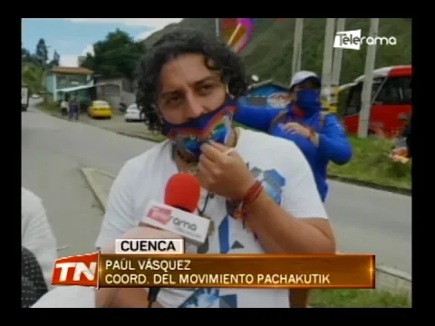 Simpatizantes de Yaku Pérez cierran vías en Azuay 