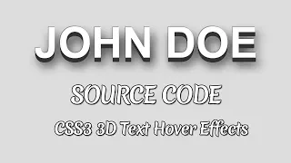 CSS3 3D Text Hover Effects Source Code