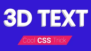 How to create 3D text in Html and CSS Webkit Coding