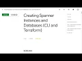 Creating Spanner Instances and Databases CLI and Terraform SCBL002