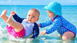 Hilarious Babies Water Jump and Play - Try Not to Laugh! Gods Laugh
