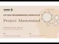 CSC1024 Programming Principles Project Mastermind