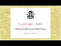 Leetcode 1669 Merge In Between Linked Lists linked list medium Hindi