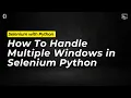 How to Handle Multiple Windows in Selenium Python