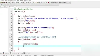 C Program to implement Insertion Sort Coding Guide for Beginners