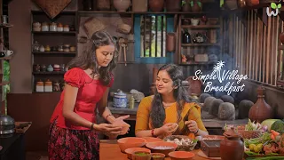 Simple Village Breakfast 🌿 | Nami Makes Delicious Mushroom Korma & Traditional Kerala Noolappam.