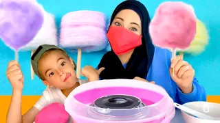 اشترينا آلة غزل البنات  عملنا غزل بنات بالبيت               دندنها